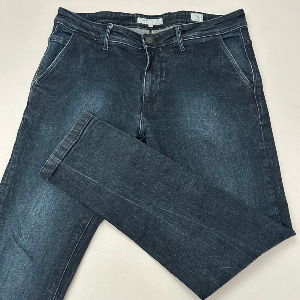 Rare Rabbit Jeans Mens 36 Cumbri Dark Blue Faded Slim Fit Stretch Denim Pants